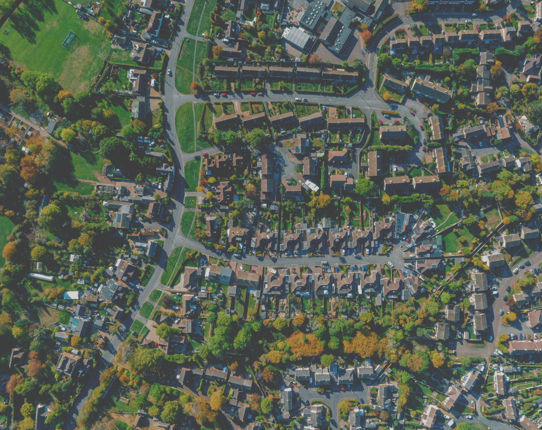 Image of aerial view of a generic town
